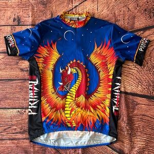 Rare Primal Wear‎ Dragon Cycling Jersey Vintage XL Blue Hype